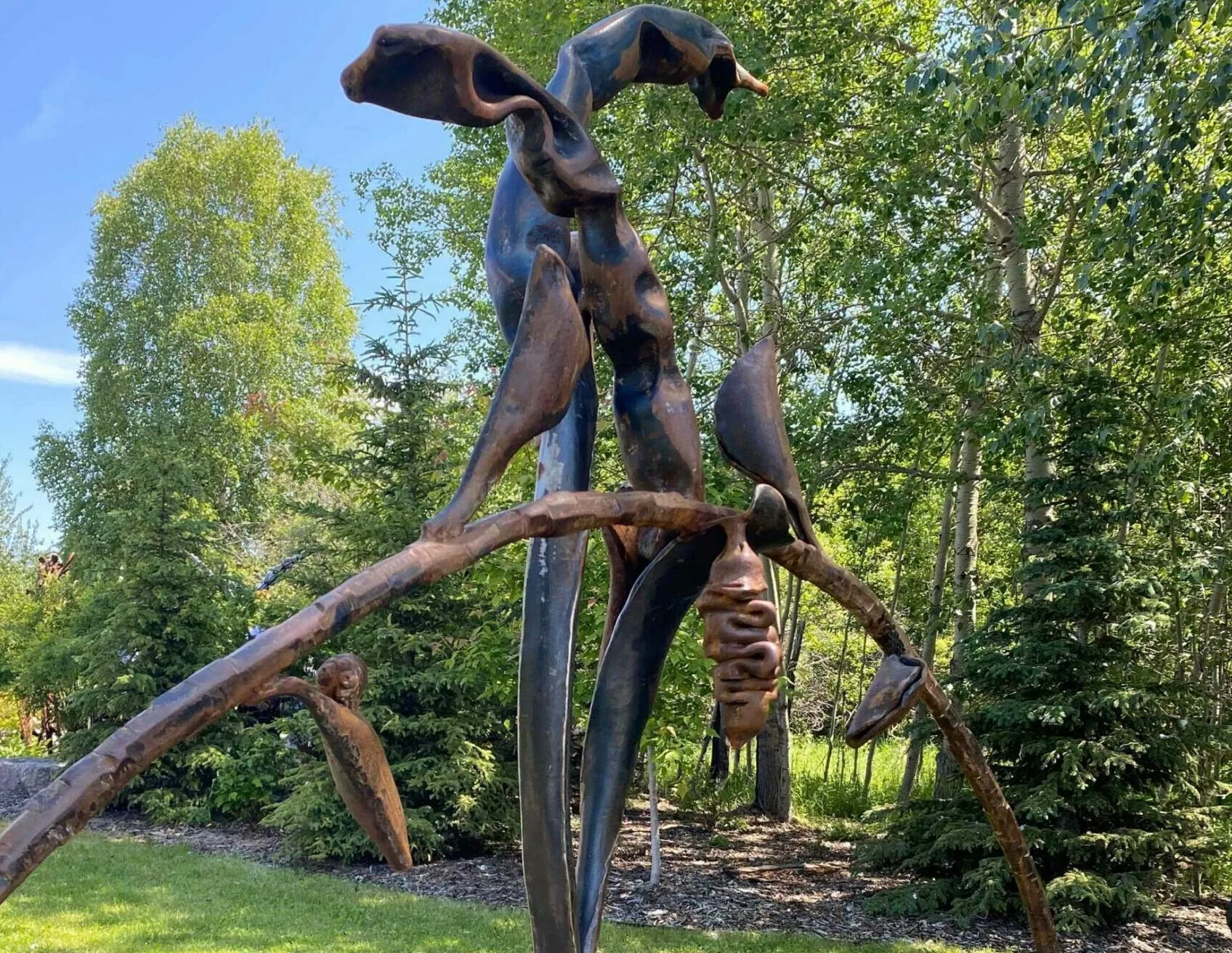 memorial garden metal sculpture